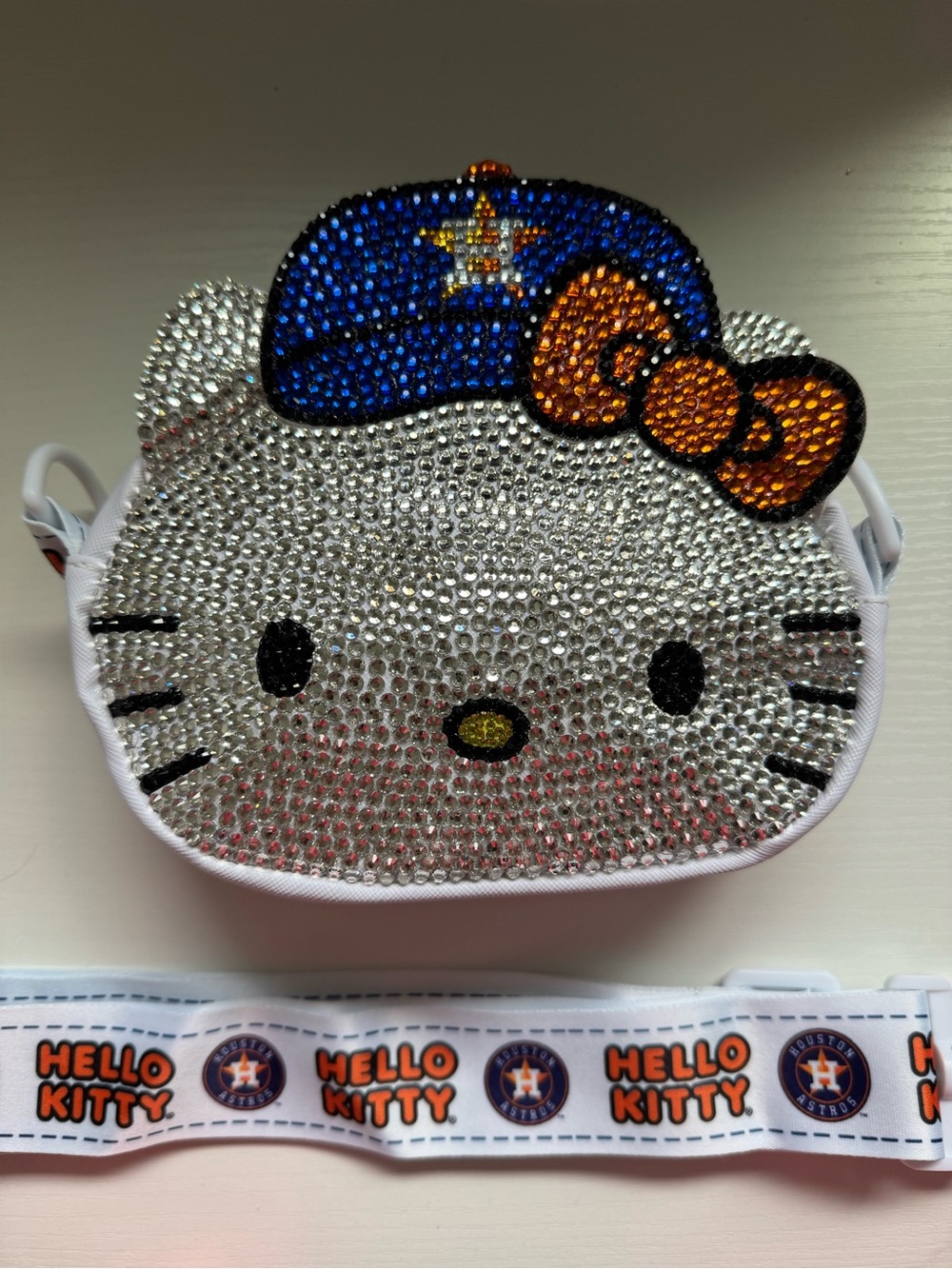 Custom Rhinestone Astros Hello Kitty Bag